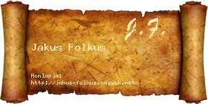 Jakus Folkus névjegykártya